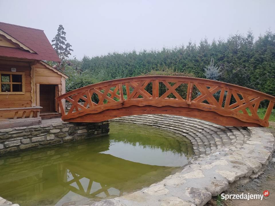 Kładka mostek do oczka wodnego stawu Bircza