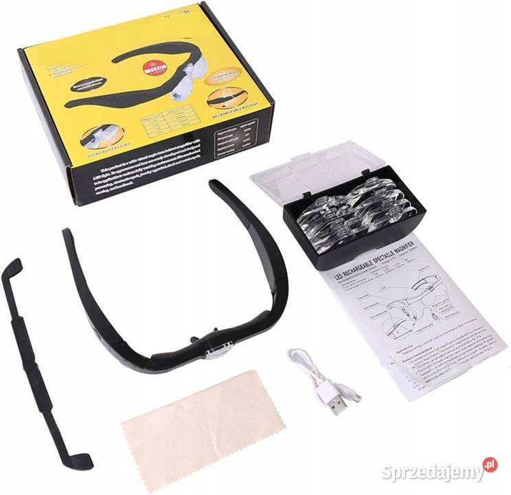 Lupa Okulary Nagłowne OBOVO LED 4 Soczewki 155X Myszyniec