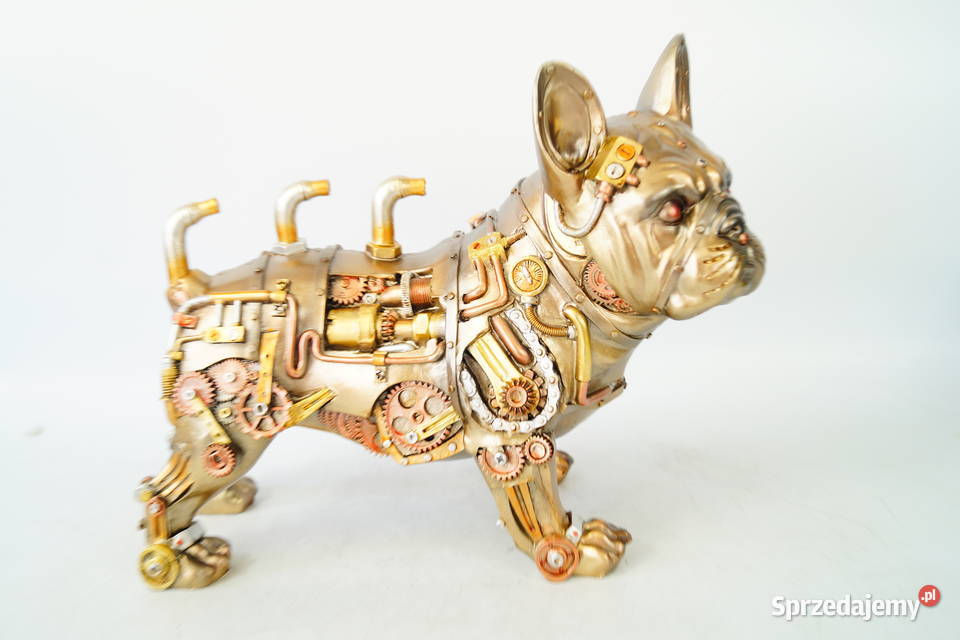 PIES MECHANICZNY BULDOG rzeźba steampunk Gizałki
