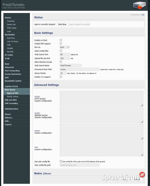 Asus RTAC56u Tomato VPN webserver printserver Gigabit Ethernet