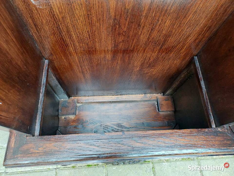 Stary słupek witryna szafka dąb ciemna