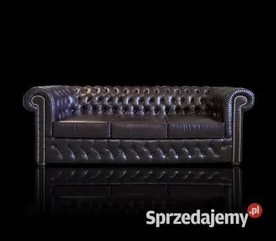 Skórzana SOFA Pikowana CHESTERFIELD NORMAL 4 OS Kraków sprzedam