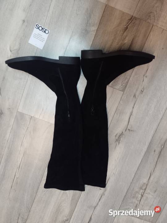 40 ASOS Design Czarne Kozaki kolano muszkieterki Kraków