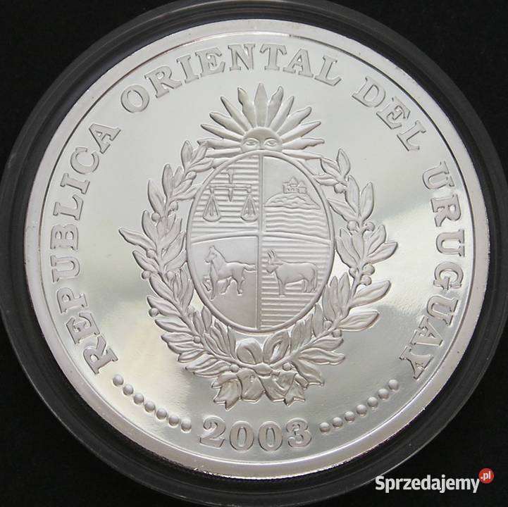 Urugwaj 1000 pesos 2003 SREBRO MŚ stan menniczy