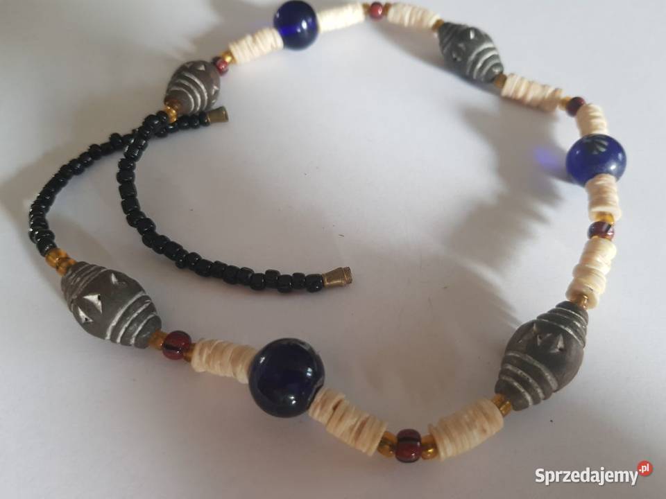łańcuszek korale wisiorek koraliki muszla