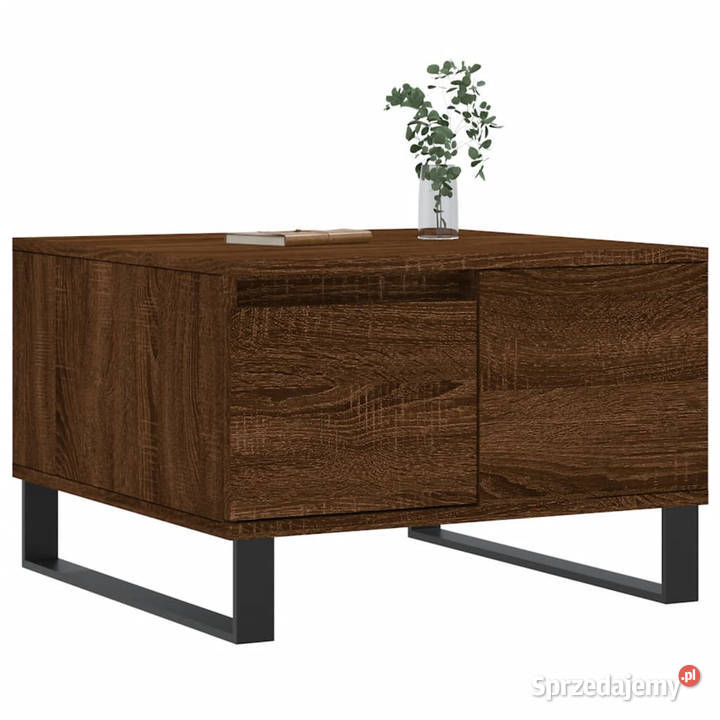 Stolik kawowy brązowy dąb 55x55x365 WM830771 Warszawa
