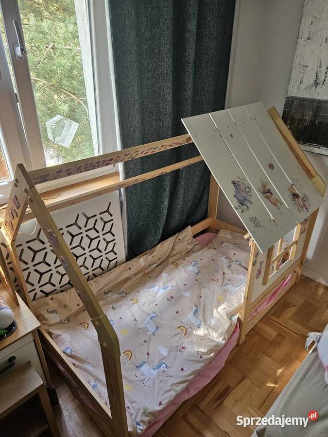 Łóżko dziecięce domek z daszkiem naturalne małopolskie Kraków