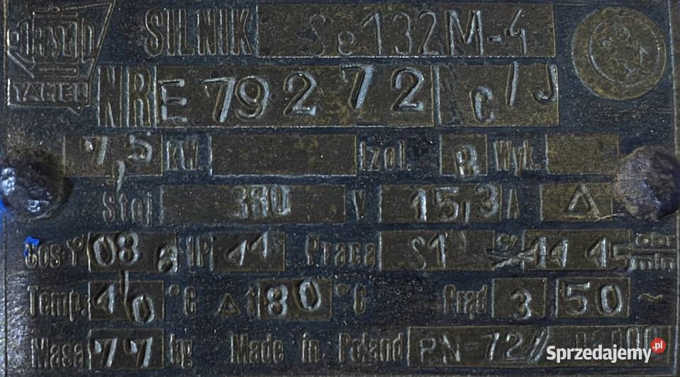 silnik elektryczny 75kW 1445obr 3fazowy Tamel Pigża