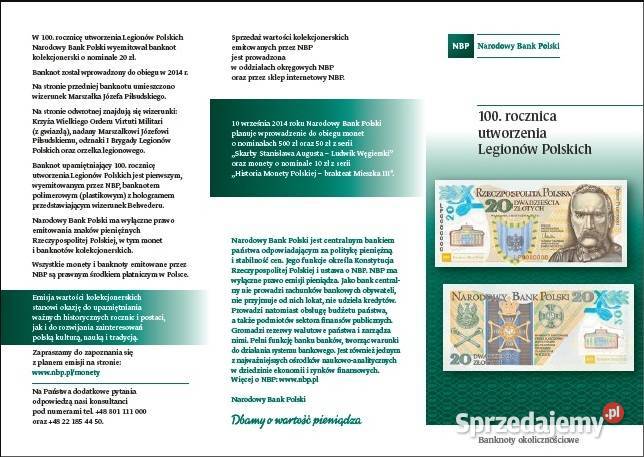 2 x Folder Banknot 100 rocznica Legionów 1000 Numizmatyka Sosnowiec sprzedam