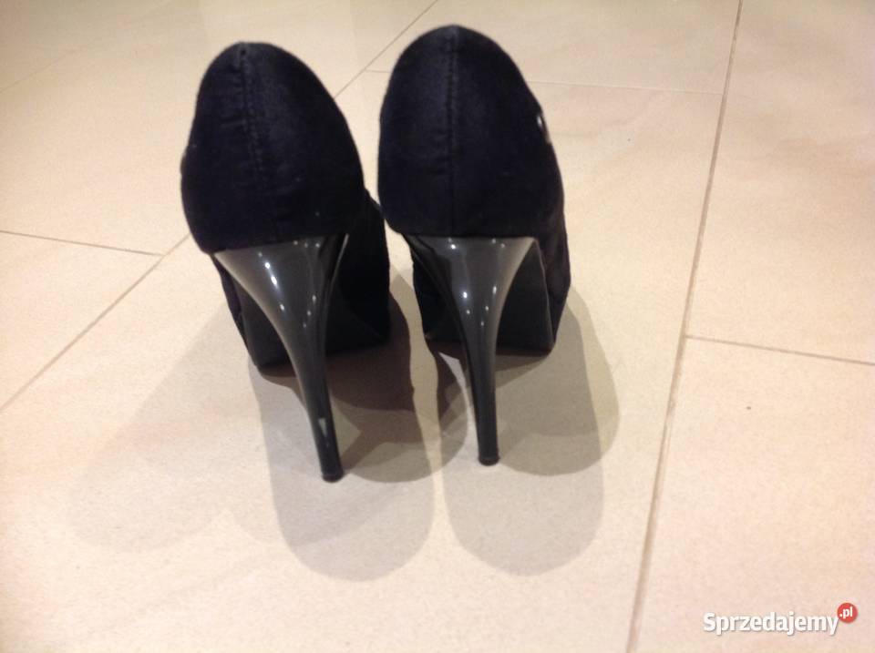 Czarne Buty Na Szpilce 36 na platformie lubuskie Nowa Sól
