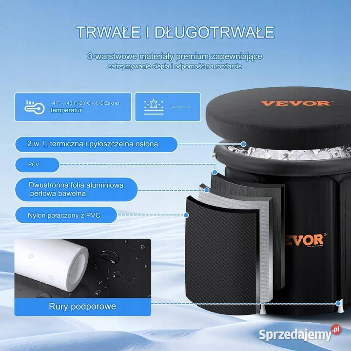 Przenośna wanna do morsowaia terapii lodowej