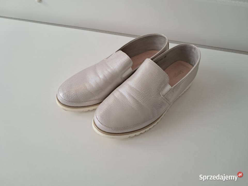Buty damskie półbuty srebrne Sergio Leone do Obuwie Kraków sprzedam