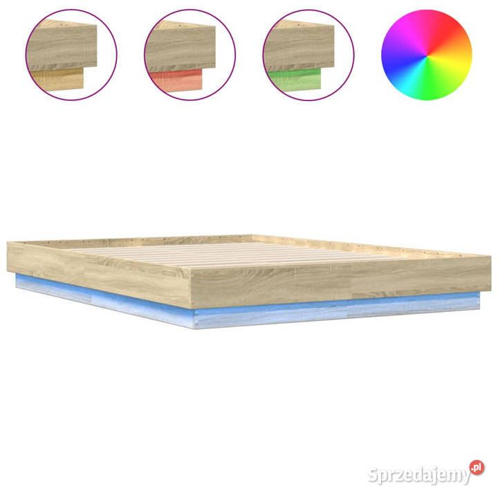 Rama łóżka z oświetleniem LED dąb sonoma 120x200 Warszawa
