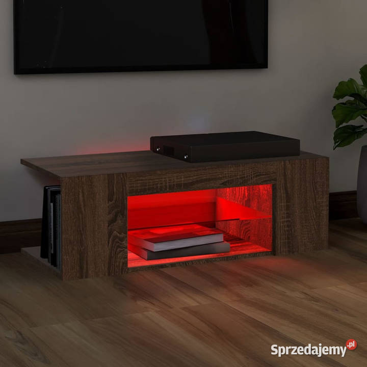 Szafka TV z oświetleniem LED brązowy dąb sprzedam