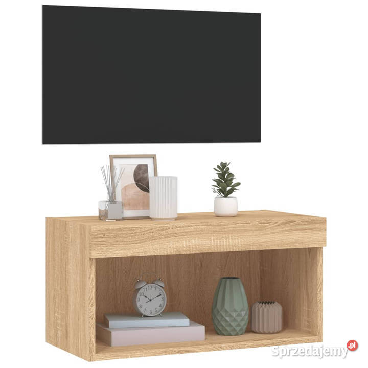 Szafka pod TV z oświetleniem LED dąb sonoma Warszawa