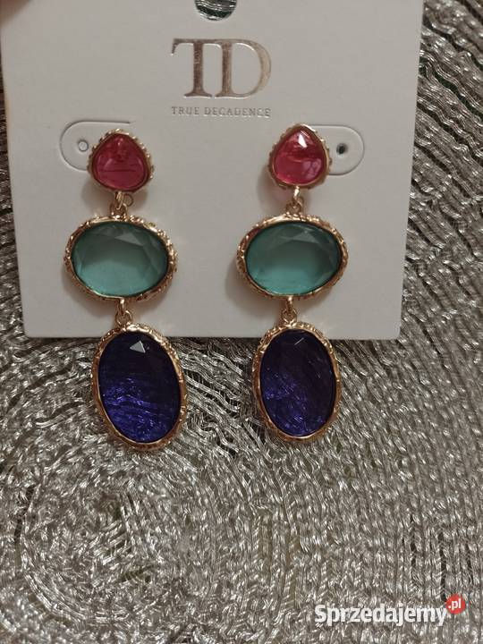 Długie Bogato zdobione kolczyki wieczorowe z Dla kobiet