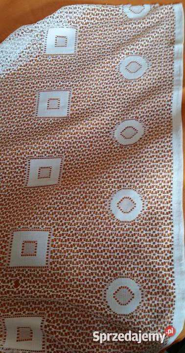 Firanka biała ze szlaczkiem na dole wymiar Dom i Ogród Łódź sprzedam