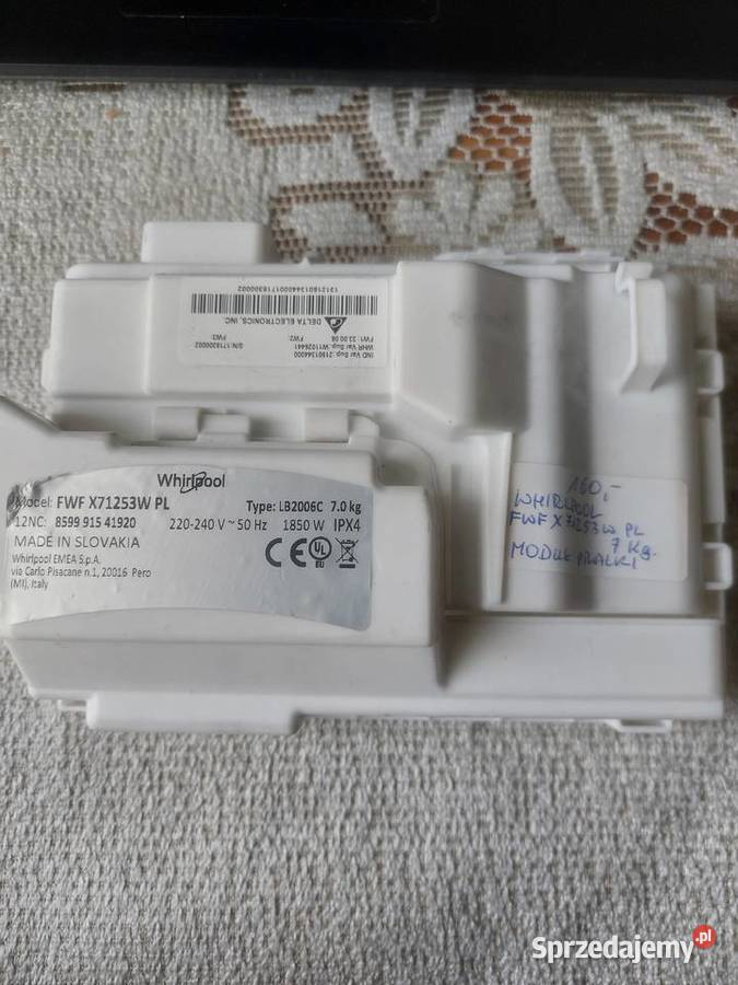 WHIRLPOOL FWF X71253W 7 MODUŁ PRALKI Pralki i suszarki małopolskie Nowy Sącz sprzedam