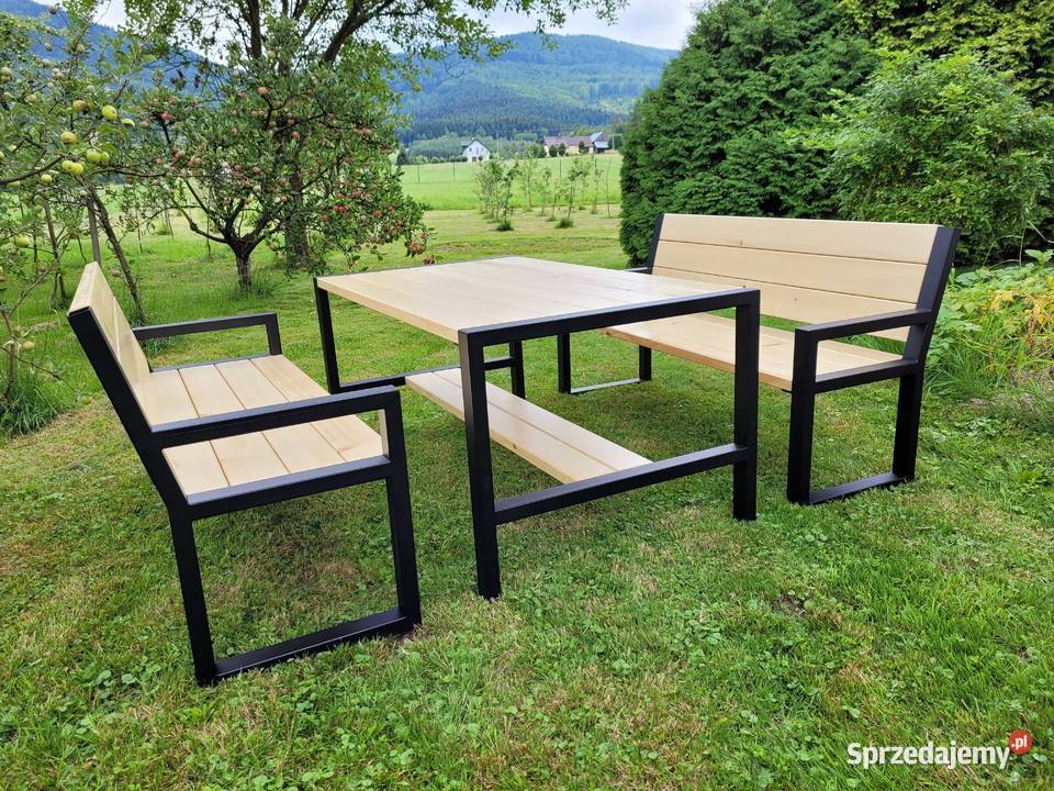 Nowoczesne Meble ogrodowe  loft stalowe metalowe nogi taras ogród