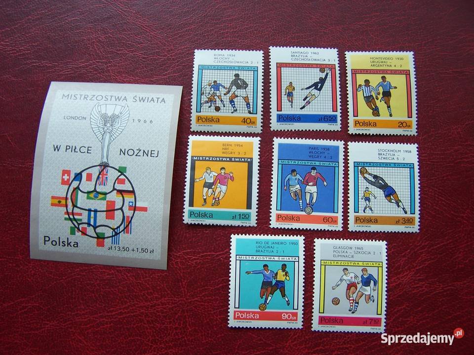 Polska 1966 MNH Mi 166572 Sport Piłka nożna MŚ śląskie Tychy