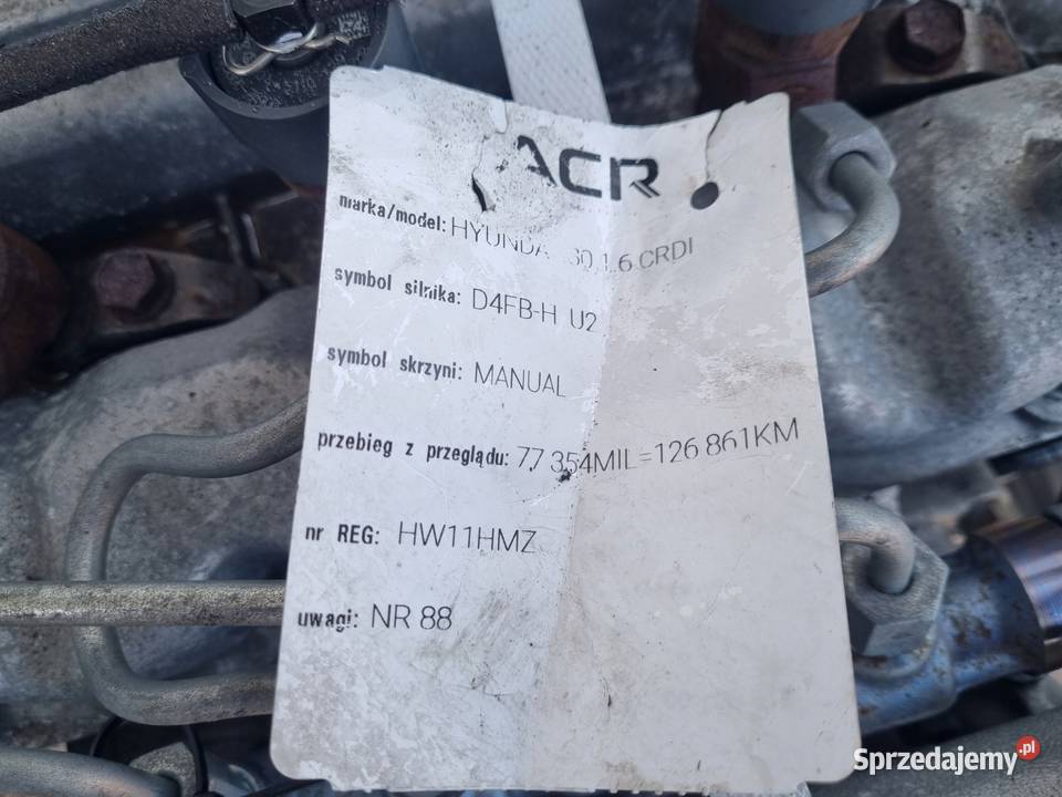 SILNIK KOMPLET Hyundai i20 16 CRDI 116 Części samochodowe lubelskie Janów sprzedam