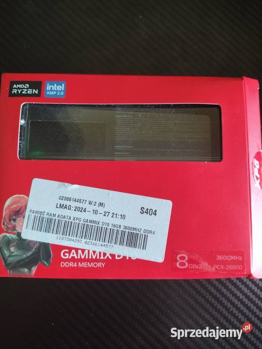 16gb 2x8 Adata gammix xpg d10 pamięc RAM DDR4 Warszawa