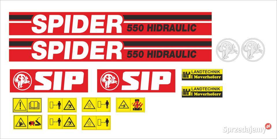 Naklejki przewracarka SIP SPIDER 550 Pleszew sprzedam