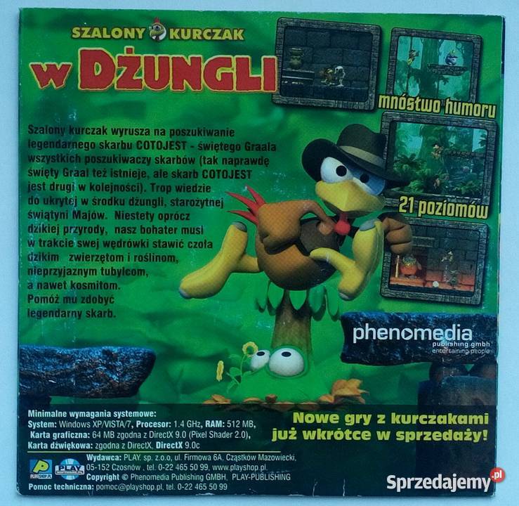 SZALONY KURCZAK W DŻUNGLI PC STAN RETRO UNIKAT przygodowe Dobre Miasto