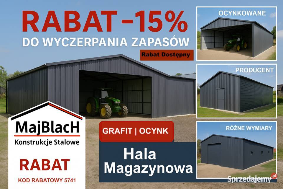 A104Garaż Blaszany Montaż Producent Magazyn Hala Milicz sprzedam