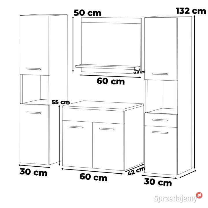 Meble Łazienkowe Szafka Pod Umywalkę Z Lustrem 132cm warmińsko-mazurskie Elbląg