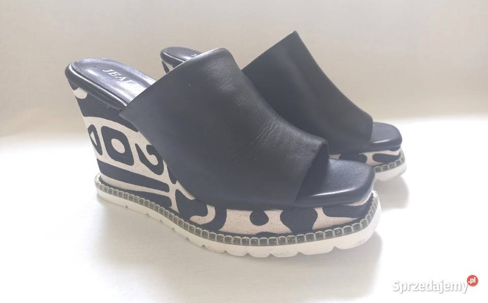 Klapki czarne Buty białe KOTUR r 365 SKÓRA Sandały i klapki