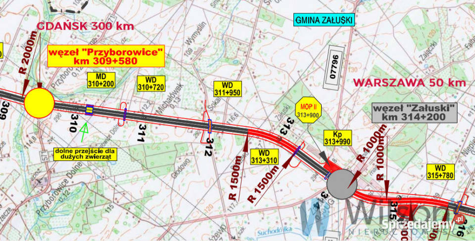 sprzedaży działki Załuski 7195m2