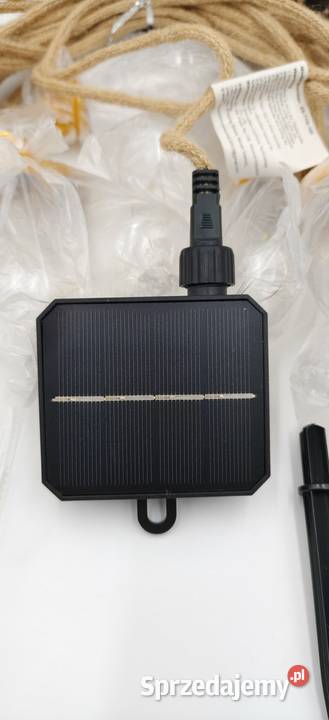 Solarna girlanda ogrodowa LED 8m sznur jutowy Oświetlenie mazowieckie
