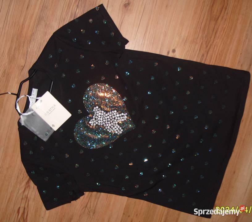 NOWA bluzka Tshirt z MISIEM SERCE cyrkonie r SM Rawicz sprzedam