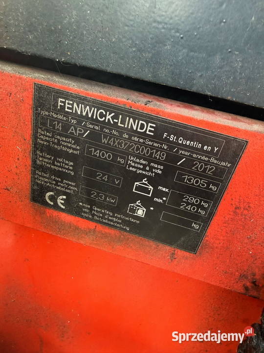 paleciak elektryczny z masztem Linde L14 AP łódzkie Działoszyn