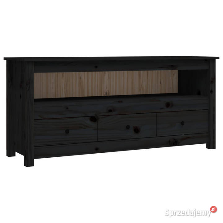 Szafka pod TV czarna 114x35x52 lite drewno Warszawa