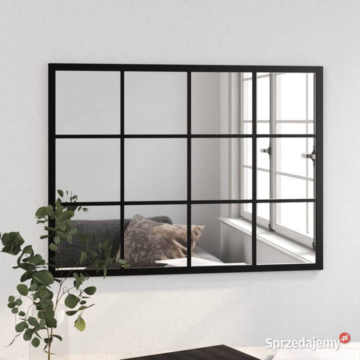 Lustro ścienne czarne 80 x 60 metal WM342207 Warszawa