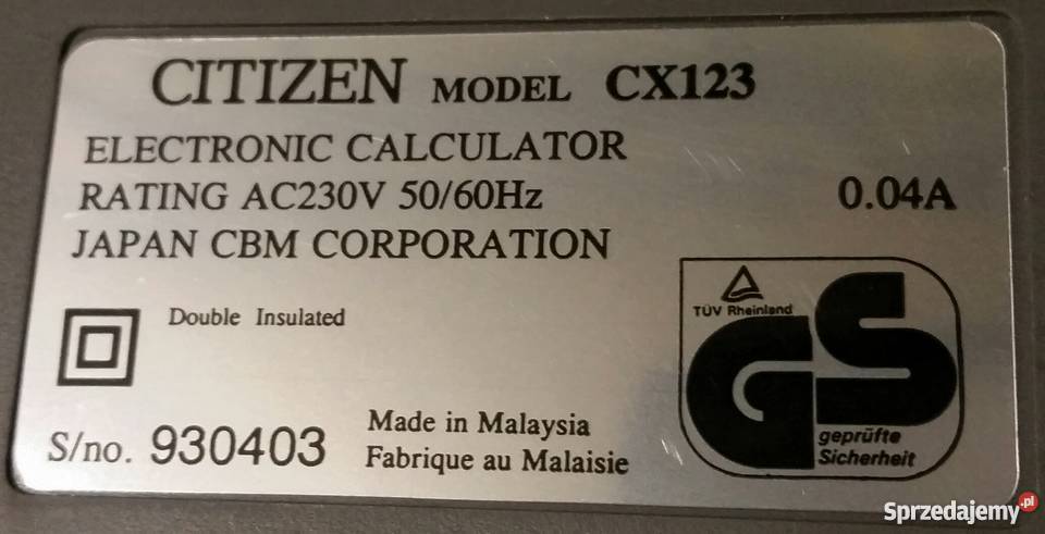 Kalkulator drukujący Citizen CX123 Katowice