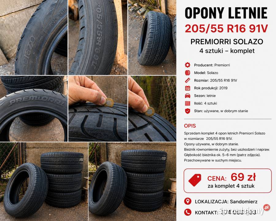 Opony letnie Premiorri Solazo 20555 R16 91V 4 Sandomierz