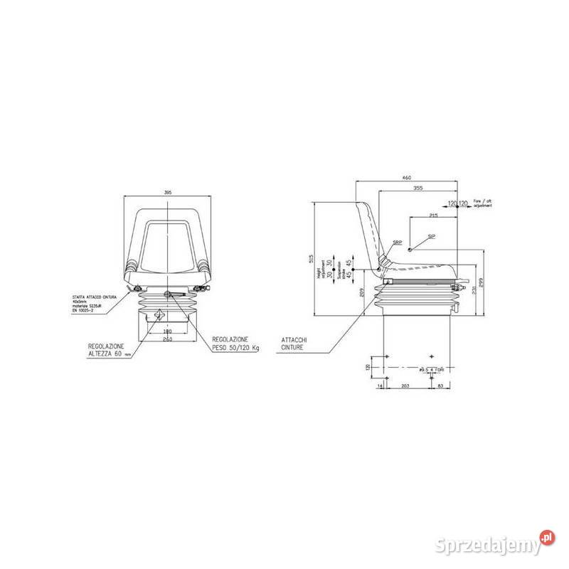 Fotel z amortyzacją mechaniczną wąski AMA SEAT