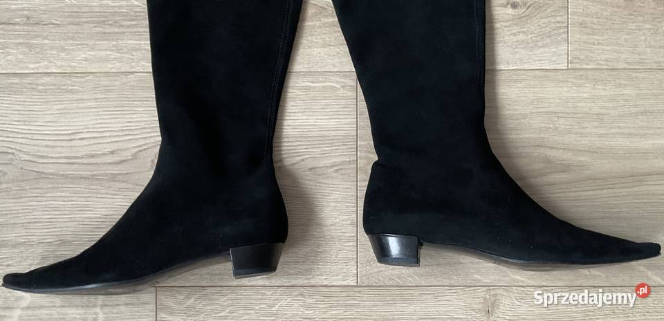 GUCCI kozaki damskie czarne zamsz oficerki skora skóra Kozaki Kraków