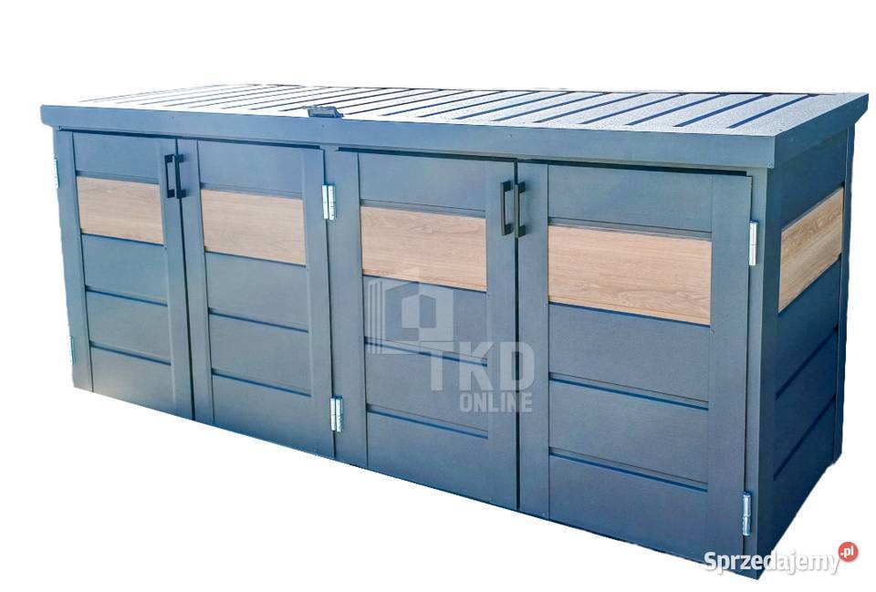 Zabudowa koszy na śmieci wiata obudowa Ogród Olsztyn