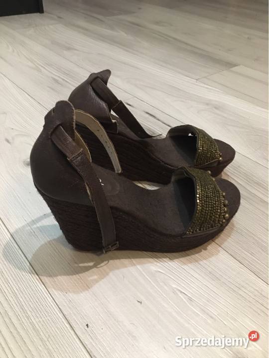 Sandały na koturnie espadryle Mara 40