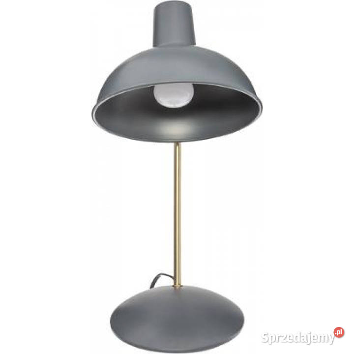 Lampka stołowa biurkowa nocna grafitowo złota Kanie