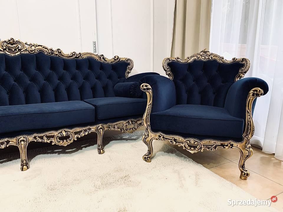 Komplet wypoczynkowy Ludwikowski barokowy sofa Jagodnik