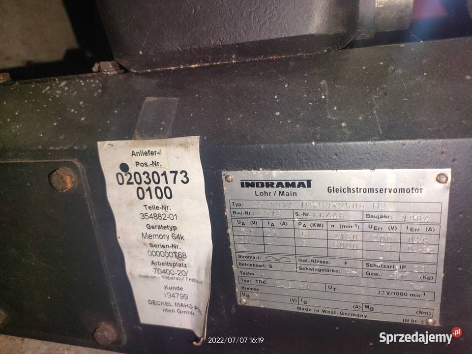 Maho 500 silnik wrzeciona indramat Hajnówka