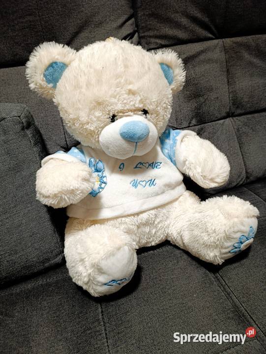 miś pluszowa zabawka maskotka pluszak z napisem Maskotki