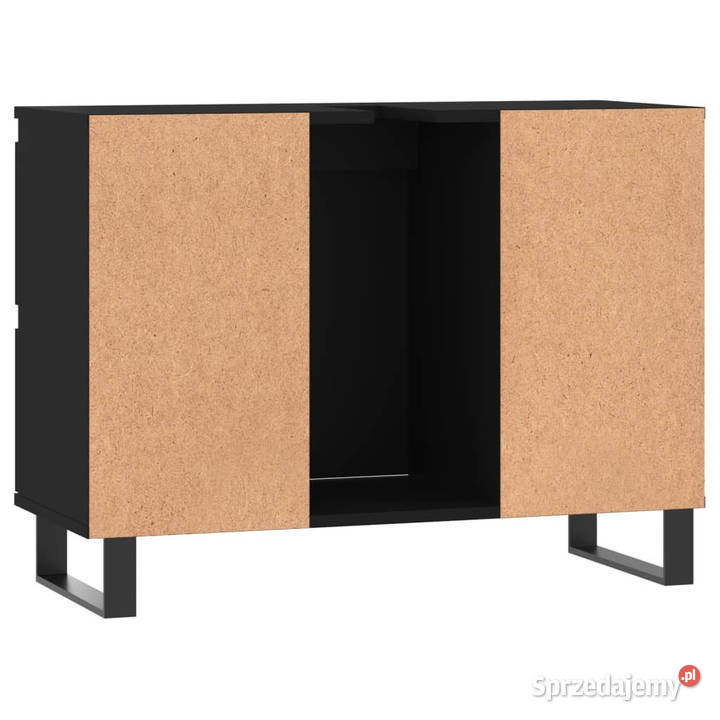 Szafka łazienkowa czarna 80x33x60 materiał