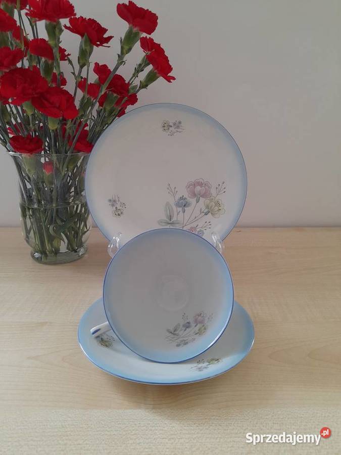 Trio śniadaniowe Weisswasser Porcelana i szkło Bogatynia