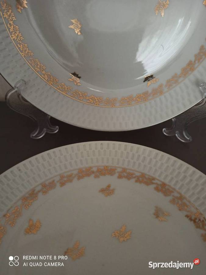 Talerze fason Karol porcelana Chodzież Warpechy Stare